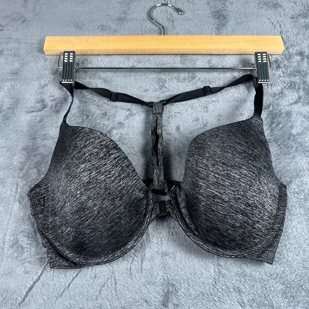 Victorias Secret Racerback‎ Semi Demi Bra 34D Heather Gray Underwire T-Shirt Bra